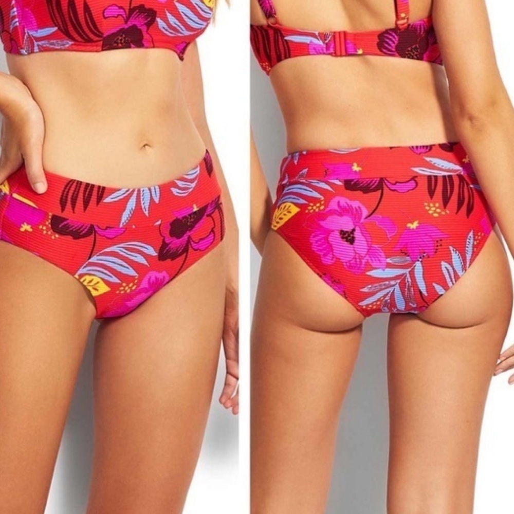 Seafolly On Vacation Wide Side Retro Bikini Bottom nwot